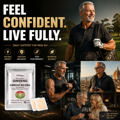 ⚡ South Moon Men’s Vitality Patch | Red Panax Ginseng + Ginkgo Biloba Transdermal Patch for Prostate Wellness & Daily Energy Support💪-&F